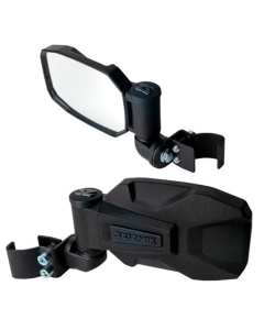 Seizmik Strike Side Black View Mirrors Set Polaris Pro-Fit Roll Cage Mounted