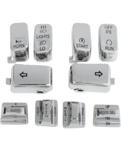 Drag Specialties Replacement Chrome Switch Cap Kit for Harley FLTR FLHTK FLHTC