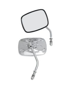 Drag Specialties Chrome Live to Ride Custom Mirror Set For Harley