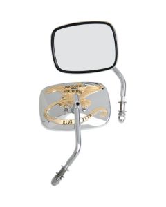 Drag Specialties Live to Ride Gold Chrome Mirrors Pair Fits Harley Models