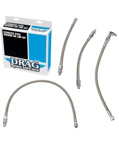 Drag Specialties Stainless Steel Braided Oil Line Kit