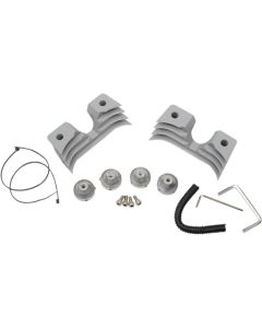 Drag Specialties Spark Plug/Head Bolt Covers Silver Finned 0940-1316