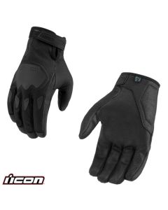 Icon Women Hooligan CE Street Motorcycle Black Gloves - Pick Size