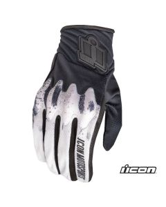 Icon Anthem3 Street Motorcycle White/Black Gloves - Pick Size 