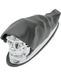 Drag Specialties Chrome/Black Shrouded Skull Fender Ornament - Universal Apply