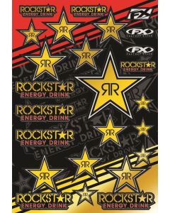 Factory Effex Sponsor Sticker Decal Sheet Rockstar Energy Drink Gold Reflective 15-68700