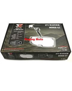 Seizmik Halo-R 1.75" Rear View Black Mirror Grey Bezel w/ABS Trim 1 3/4" Clamp