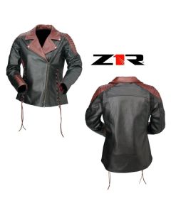 2024 Z1R Combiner Women Street Motorcycle Black/Red Jacket - Pick Size