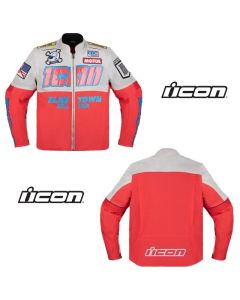 Icon Slabtown Intercept 84 Street Motorcycle Red Jacket - Pick Size & Color