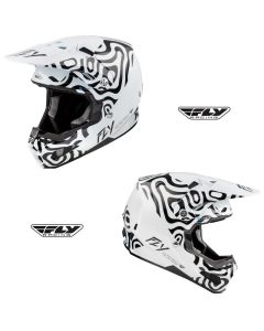 Fly Racing Formula S Carbon Abyss Men Motocross Offroad White/ Black Helmet