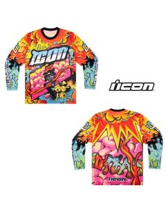 2025 Icon Scatterbrain Street Motorcycle Black/Green/Yellow Jersey