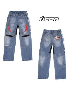 Icon Hooligan Street Motorcycle Blue Pants - Pick Size