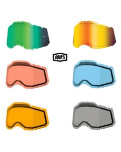 100% Accuri 2/Strata 2/Racecraft 2 Replacement Goggle Lens - Pick Color