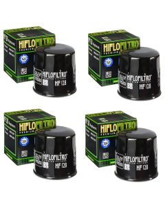 Hiflofiltro HF128 Oil Filter 4 Pack Kawasaki KAF400 KAF620 KAF950 Mule 4x4