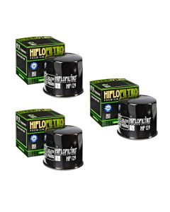 Hiflofiltro HF129 Oil Filter 3 Pack Kawasaki KAF800 Mule Pro KAF950 Mule Diesel - HF129