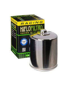 Hiflofiltro Racing Chrome Oil Filter For Harley HF171CRC