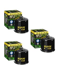Hiflofiltro 3 Pack Oil Filter HF204RC Chrome Honda Kawasaki Suzuki Triumph Yamaha - HF204RC